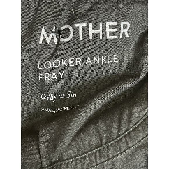 Mother Jeans Womens 25 Black Looker Ankle Fray Distressed Stretch Mid Rise Denim - Picture 9 of 14